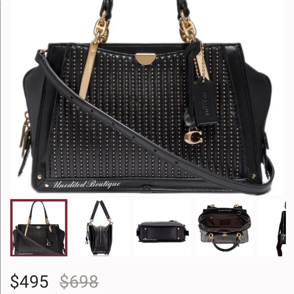 COACH Dreamer Carryall Tote Handbag With Rivets - Picture 5 of 6